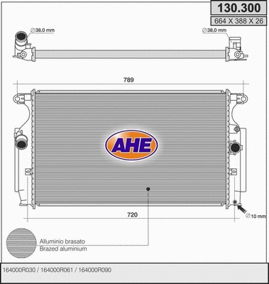 Radiator, engine cooling (130.300)
