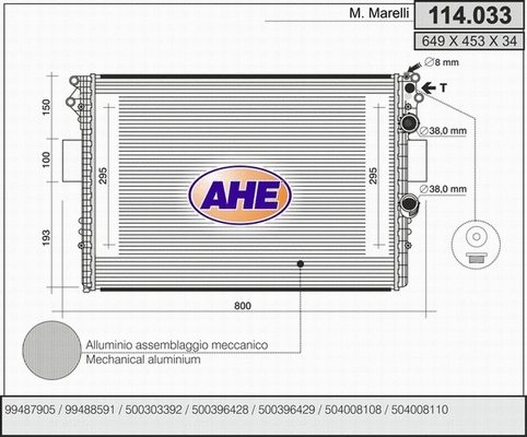 Radiator, engine cooling (114.033)
