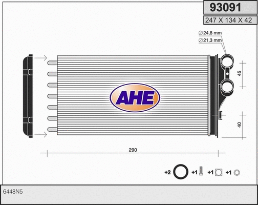 Heat Exchanger, interior heating (93091)