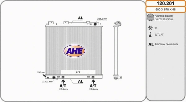 Radiator, engine cooling (120.201)