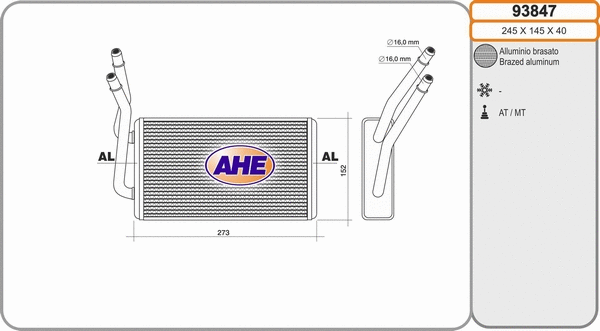 Heat Exchanger, interior heating (93847)