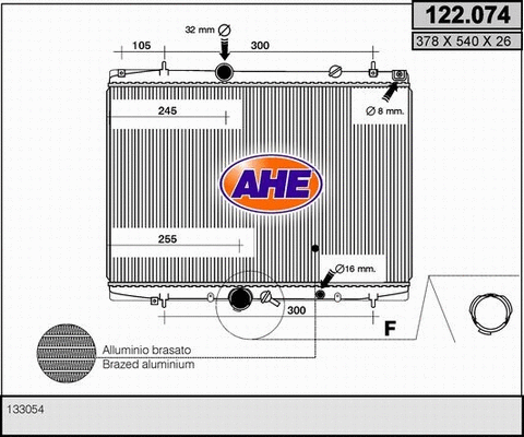 Radiator, engine cooling (122.074)