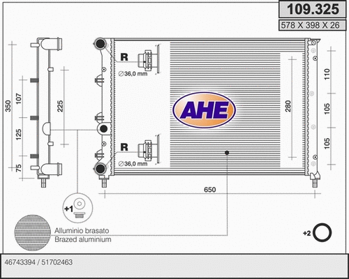 Radiator, engine cooling (109.325)