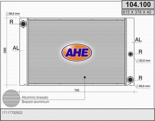 Radiator, engine cooling (104.100)