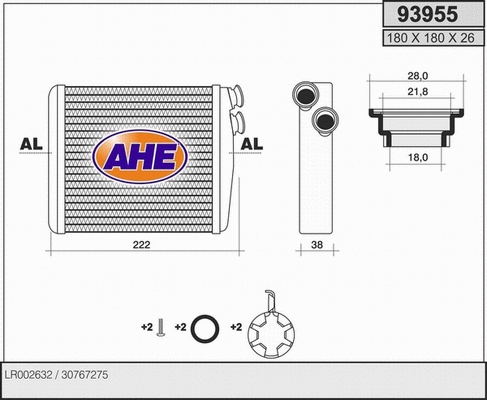 Heat Exchanger, interior heating (93955)