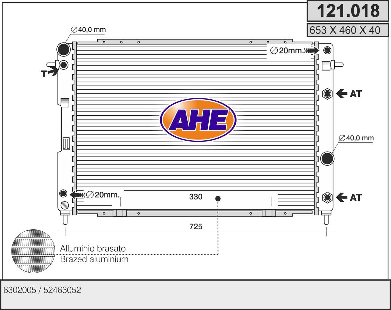 Radiator, engine cooling (121.018)