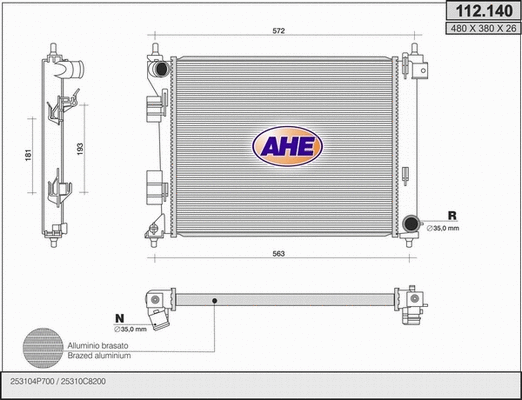 Radiator, engine cooling (112.140)