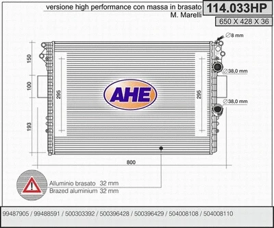 Radiator, engine cooling (114.033HP)