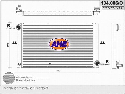 Radiator, engine cooling (104.086/O)