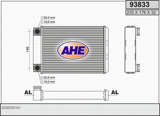Heat Exchanger, interior heating (93833)