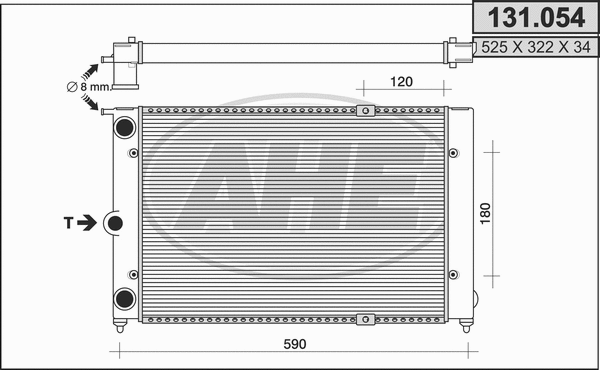 Radiator, engine cooling (131.054)