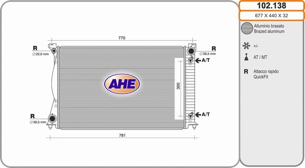 Radiator, engine cooling (102.138)