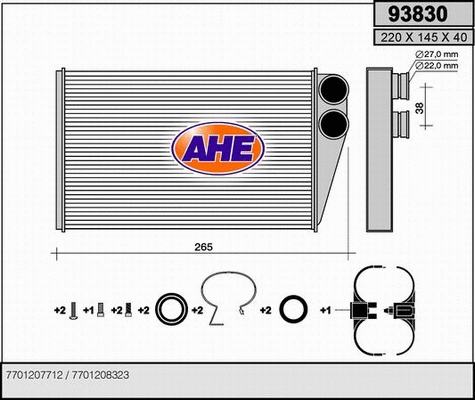 Heat Exchanger, interior heating (93830)