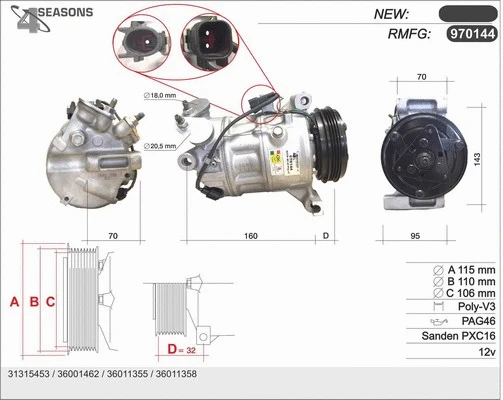 Compressor, air conditioning (970144)