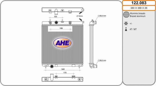 Radiator, engine cooling (122.083)