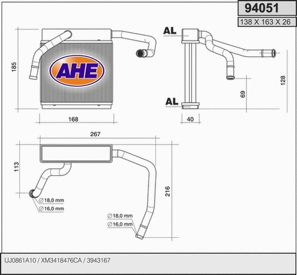Heat Exchanger, interior heating (94051)