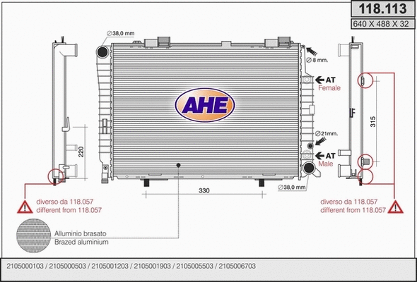 Radiator, engine cooling (118.113)