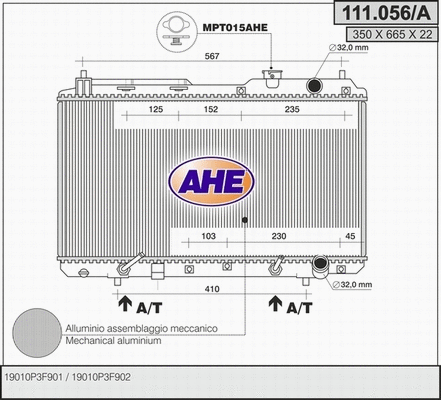 Radiator, engine cooling (111.056/A)