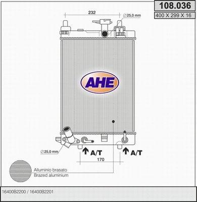 Radiator, engine cooling (108.036)