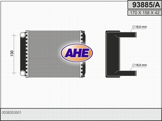 Heat Exchanger, interior heating (93885/A)