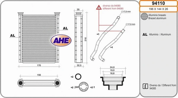 Heat Exchanger, interior heating (94110)