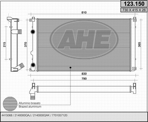 Radiator, engine cooling (123.150)