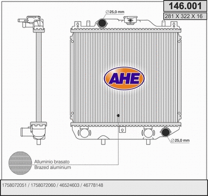 Radiator, engine cooling (146.001)