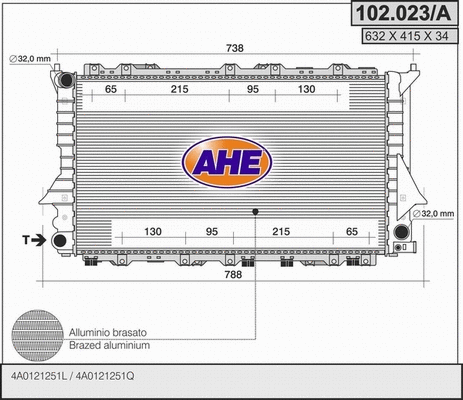 Radiator, engine cooling (102.023/A)