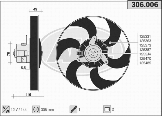 Fan, engine cooling (306.006)