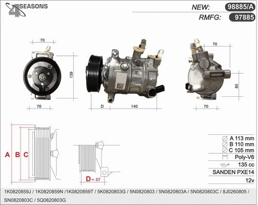 Compressor, air conditioning (97885)