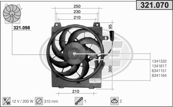 Fan, engine cooling (321.070)