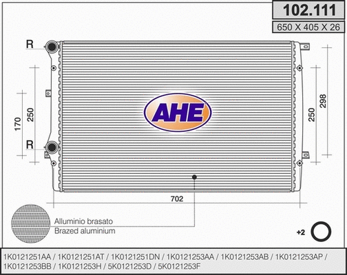 Radiator, engine cooling (102.111)