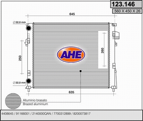 Radiator, engine cooling (123.146)