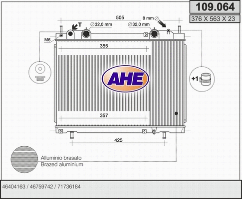 Radiator, engine cooling (109.064)