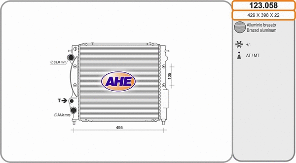 Radiator, engine cooling (123.058)
