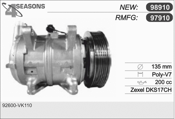 Compressor, air conditioning (97910)