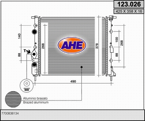 Radiator, engine cooling (123.026)