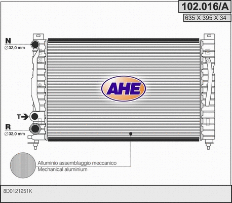 Radiator, engine cooling (102.016/A)