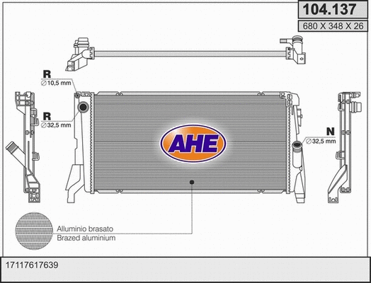 Radiator, engine cooling (104.137)