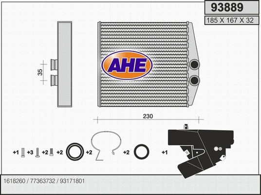 Heat Exchanger, interior heating (93889)