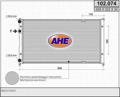 Radiator, engine cooling (102.074)