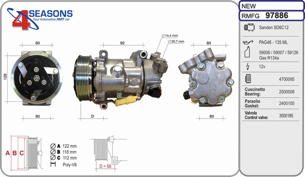 Compressor, air conditioning (97886)