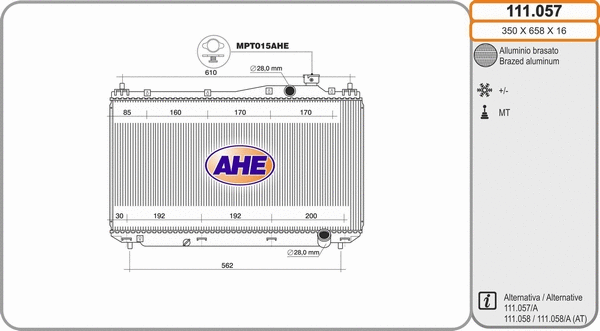 Radiator, engine cooling (111.057)