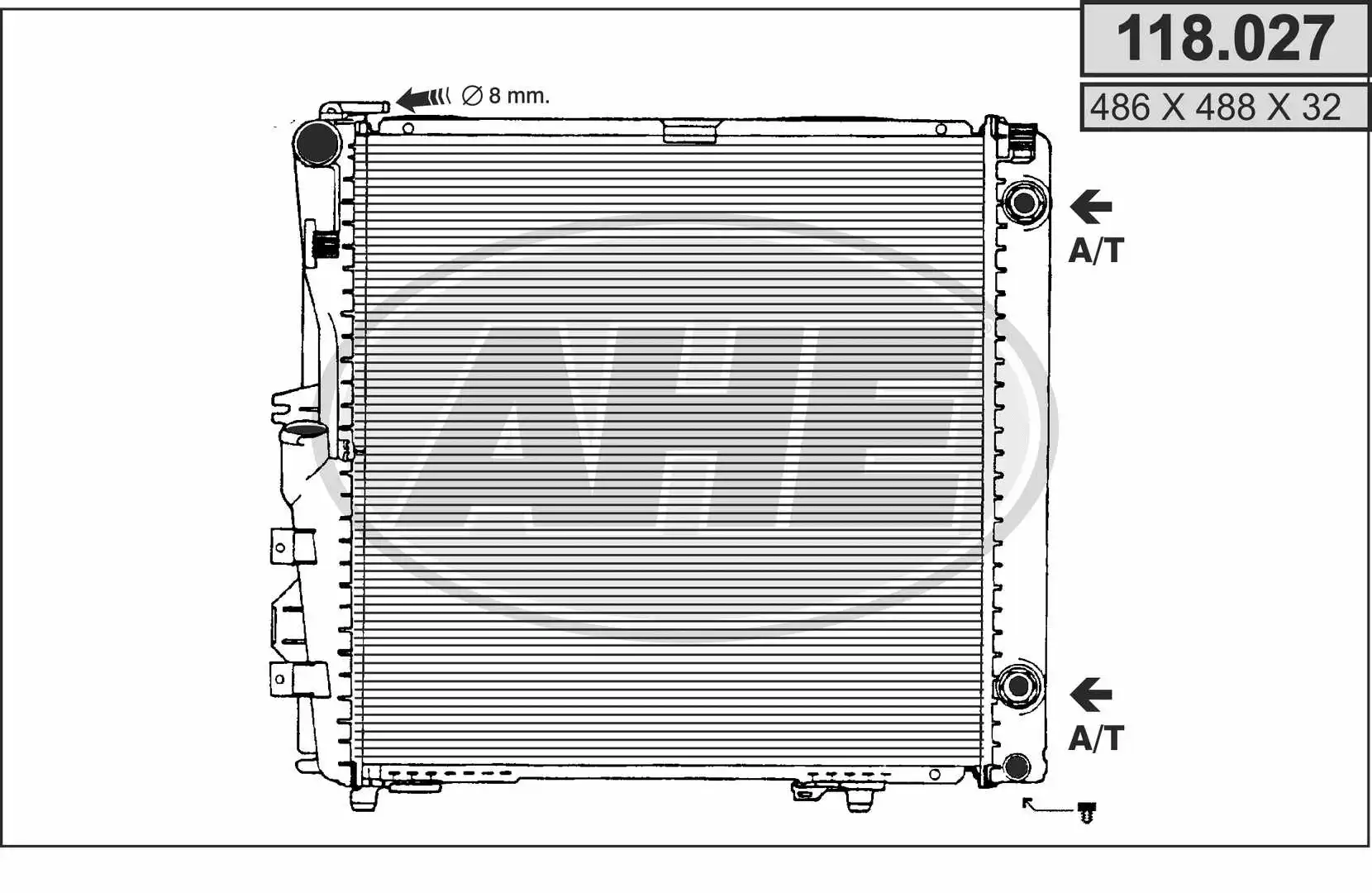 Radiator, engine cooling (118.027)