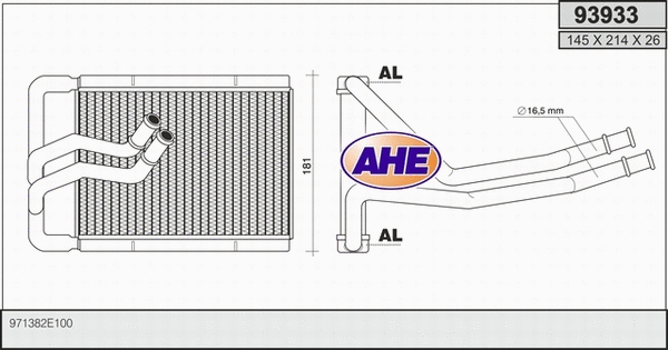 Heat Exchanger, interior heating (93933)