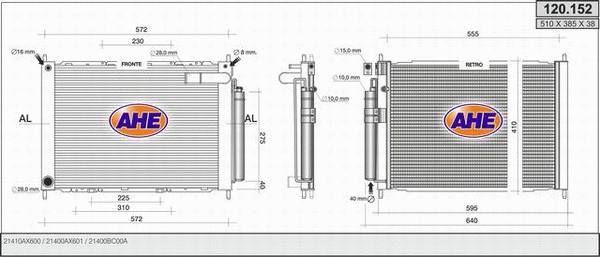 Radiator, engine cooling (120.152)