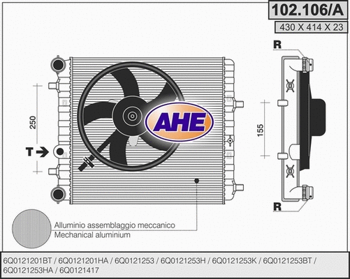 Radiator, engine cooling (102.106/A)