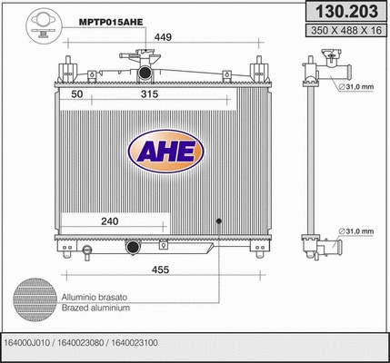 Radiator, engine cooling (130.203)
