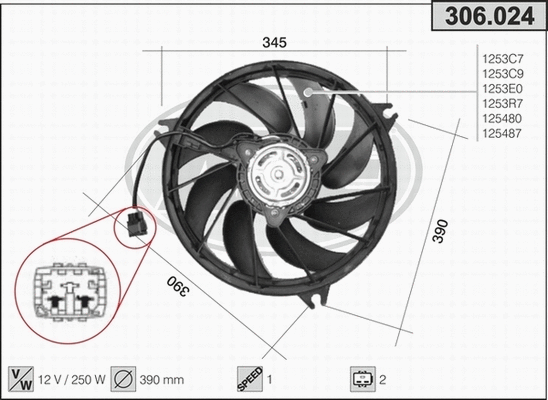Fan, engine cooling (306.024)