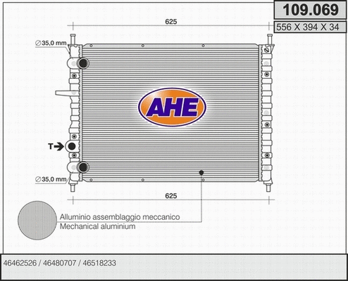 Radiator, engine cooling (109.069)
